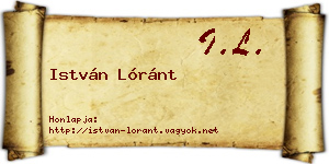 István Lóránt névjegykártya