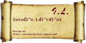 István Lóránt névjegykártya