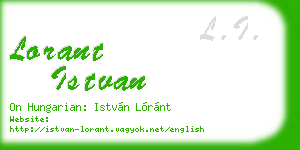 lorant istvan business card