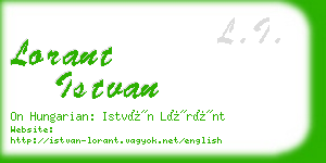 lorant istvan business card